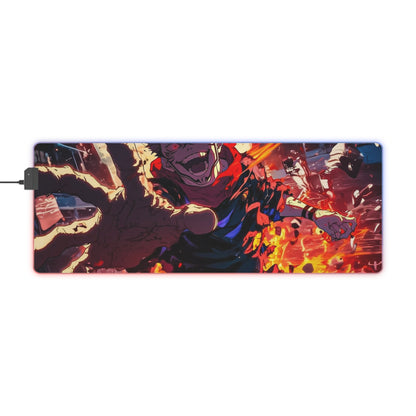 LED Mouse Pad with Sukuna Design - Gaming Accessories