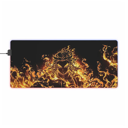 Rengoku LED Mouse Pad – Demon Slayer Anime Design