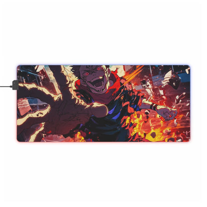 LED Mouse Pad with Sukuna Design - Gaming Accessories