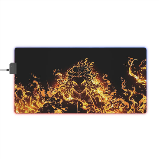 Rengoku LED Mouse Pad – Demon Slayer Anime Design