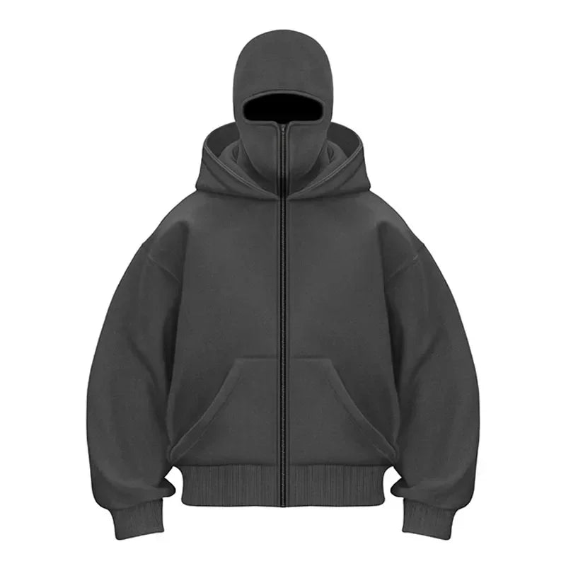 Balaclava Zip Hoodie for Men/Women – Stylish and Warm Winter Hoodie